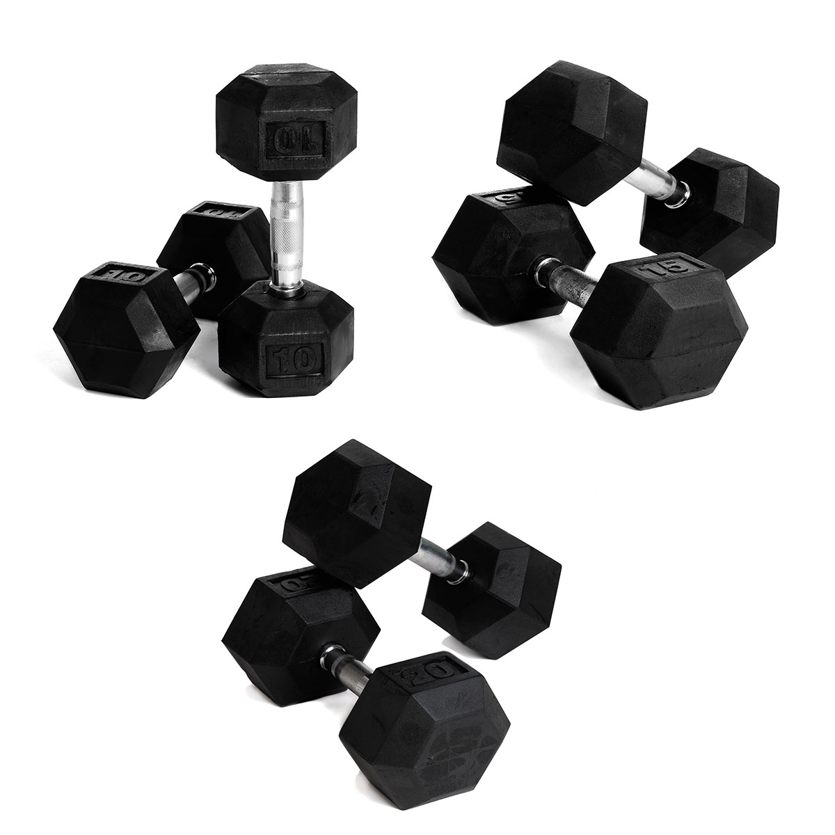 abilica-hex-dumbbell-set-halt-res-10-20-kg-caoutchouc image 1