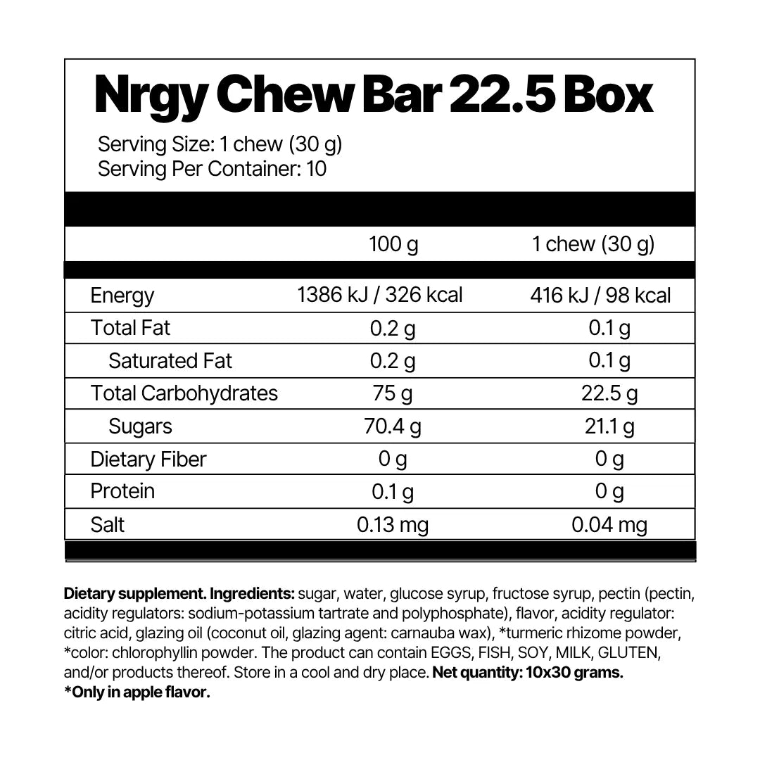 4endurance-nrgy-chew-bar-barre-nerg-tique-pomme-22-5-g image 2